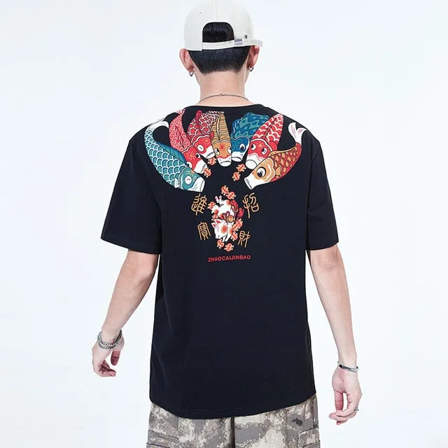 New Popular brand short sleeve men short sleeve summer hip hop T-shirt Chinese style lovers