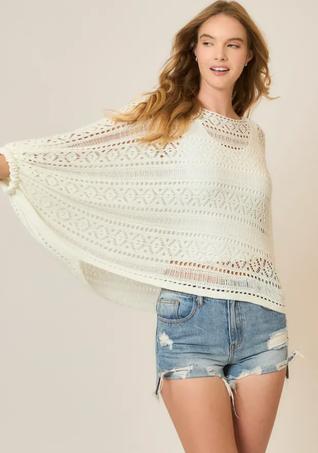 Off White Crochet Sweater