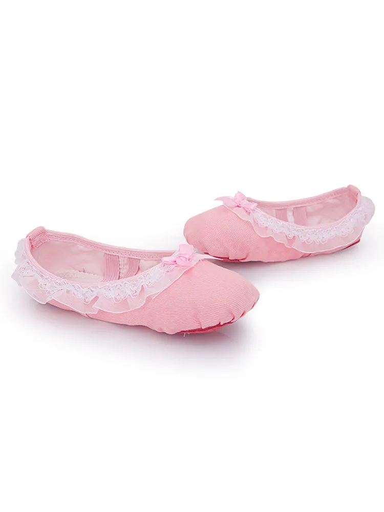 Pink Lace Soft Sole Training Shoes Ballet Training Shoes
