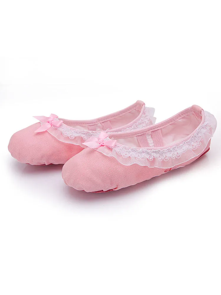 Pink Lace Soft Sole Training Shoes Ballet Training Shoes