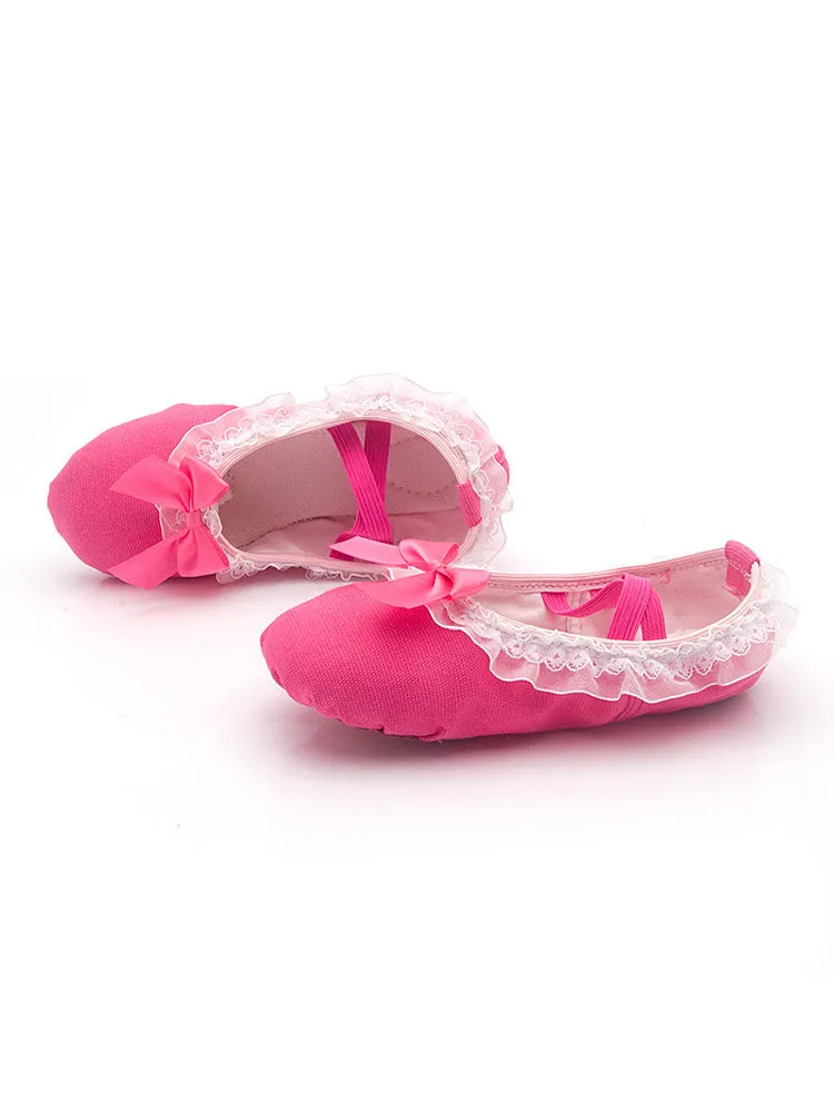 Pink Lace Soft Sole Training Shoes Ballet Training Shoes