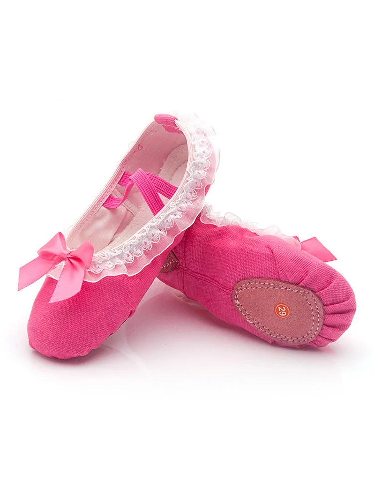Pink Lace Soft Sole Training Shoes Ballet Training Shoes