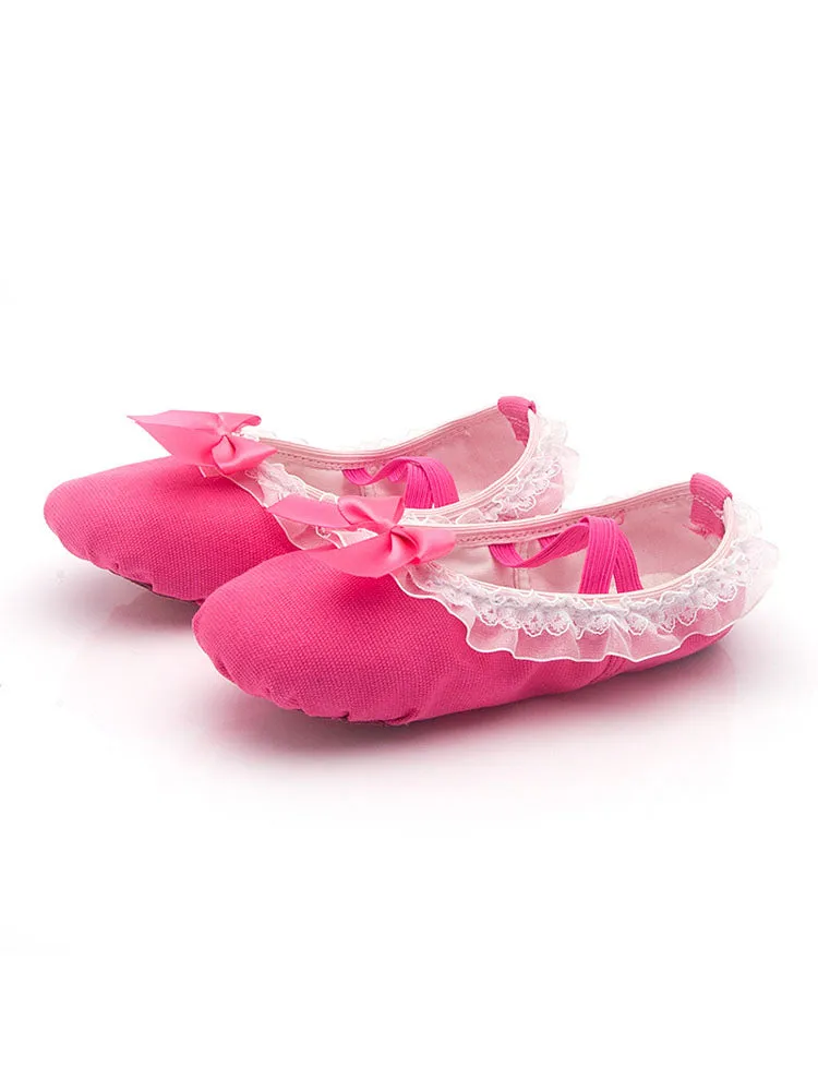 Pink Lace Soft Sole Training Shoes Ballet Training Shoes