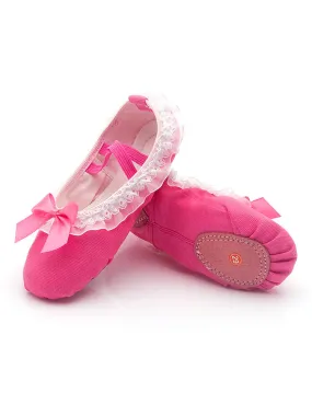 Pink Lace Soft Sole Training Shoes Ballet Training Shoes