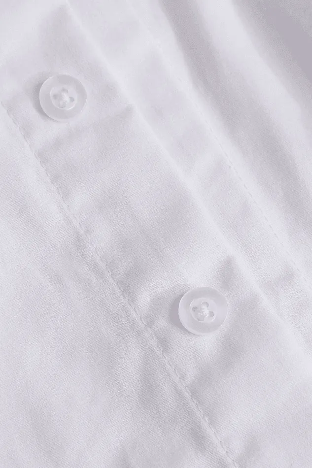Pocket-Detail Raw Hem Crop Shirt