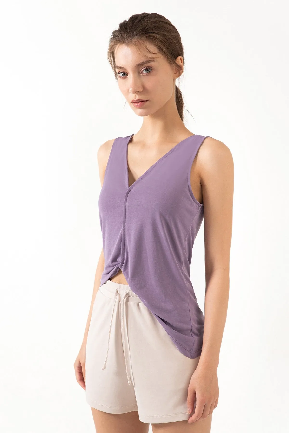 Reversible Wear Asymmetrical Hem Tank Tops