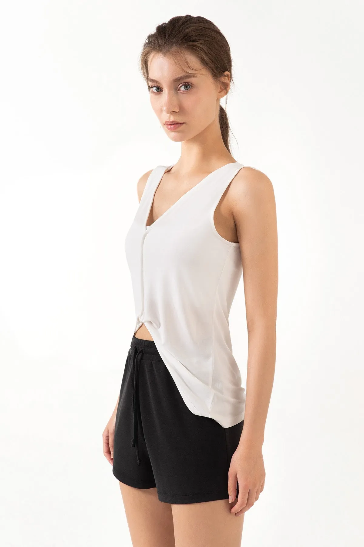 Reversible Wear Asymmetrical Hem Tank Tops