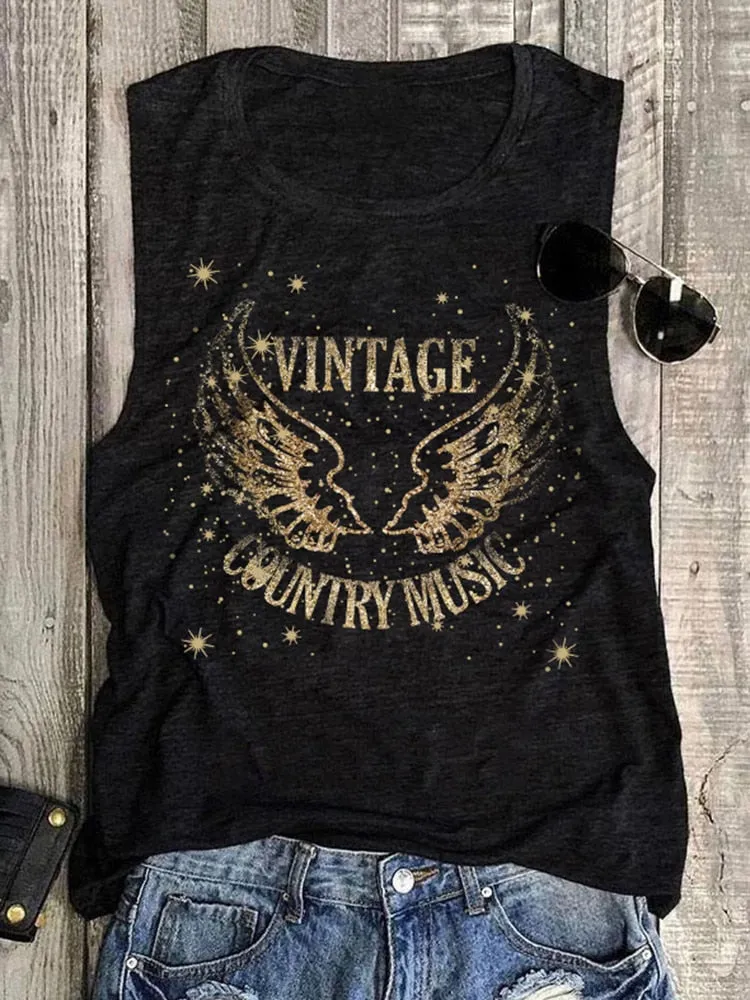 Vintage Country Music Tank Tops for Women .