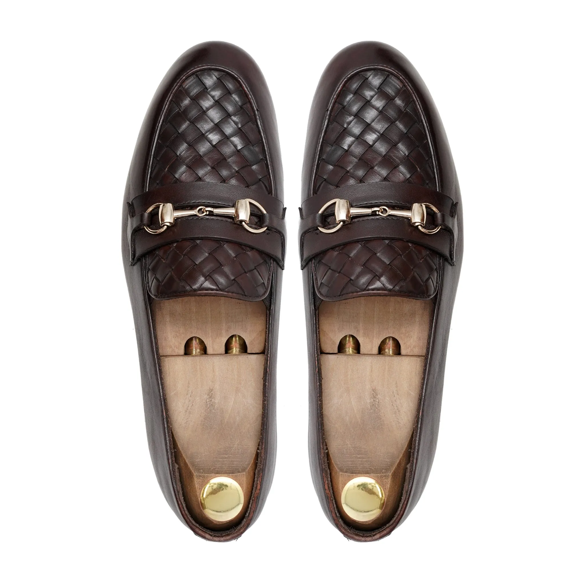 Windsorian - Men's Dark Brown Calf and Hand Woven Calf Leather Loafer