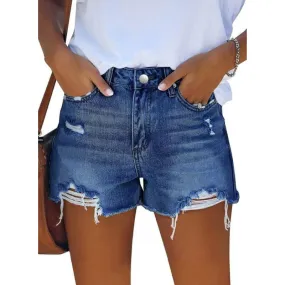 Women High Rise Denim Shorts
