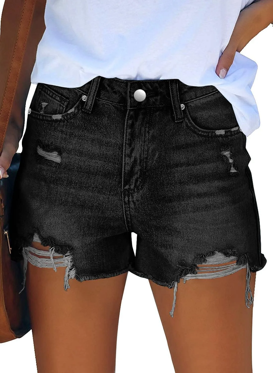 Women High Rise Denim Shorts