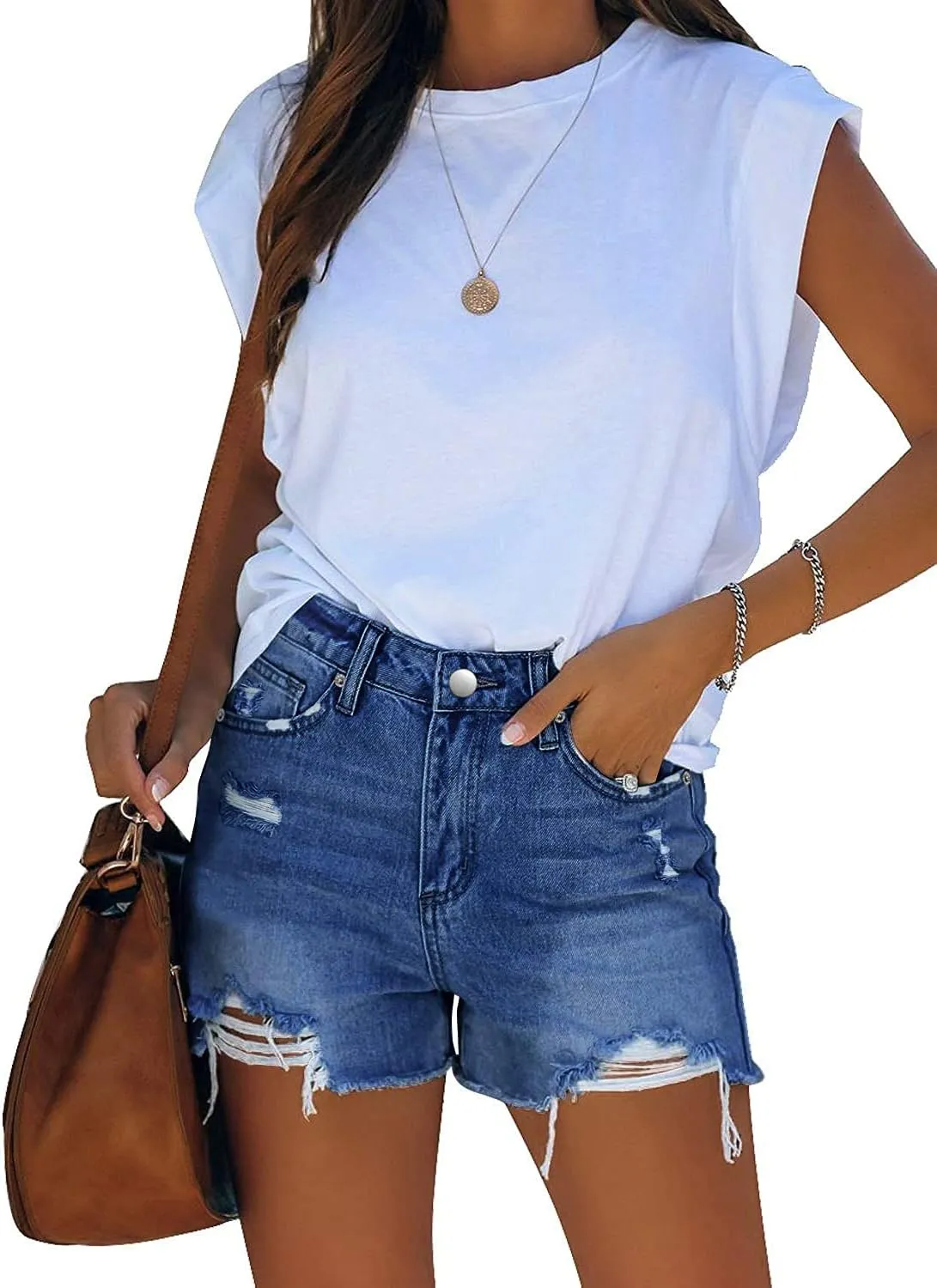 Women High Rise Denim Shorts