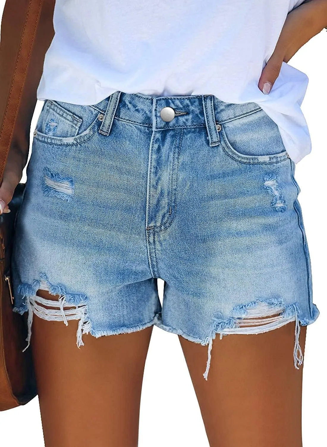Women High Rise Denim Shorts