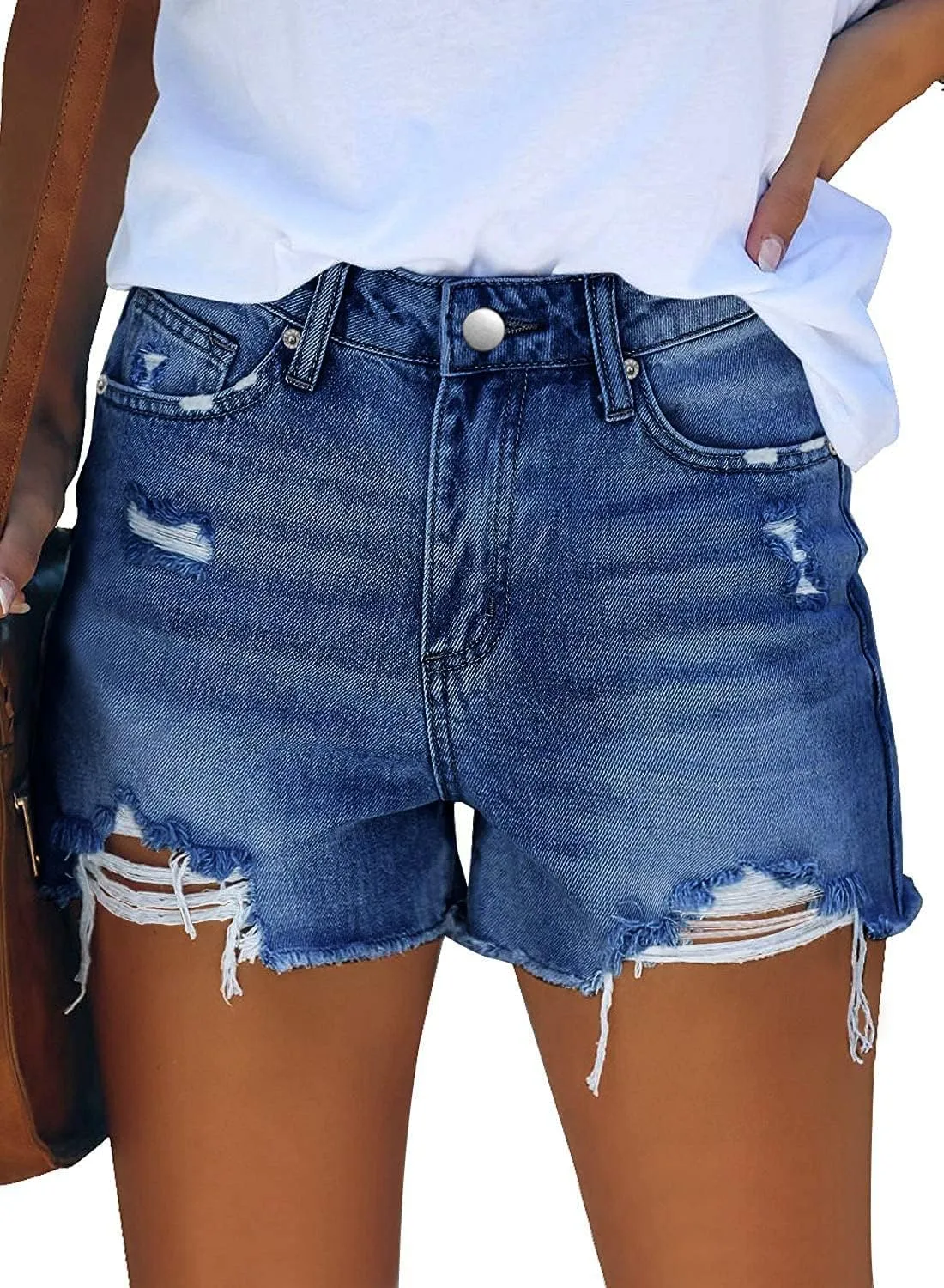 Women High Rise Denim Shorts