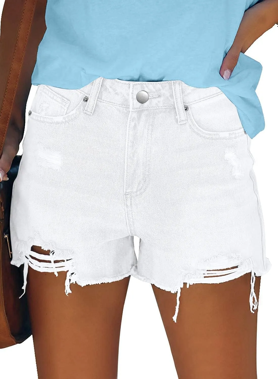 Women High Rise Denim Shorts