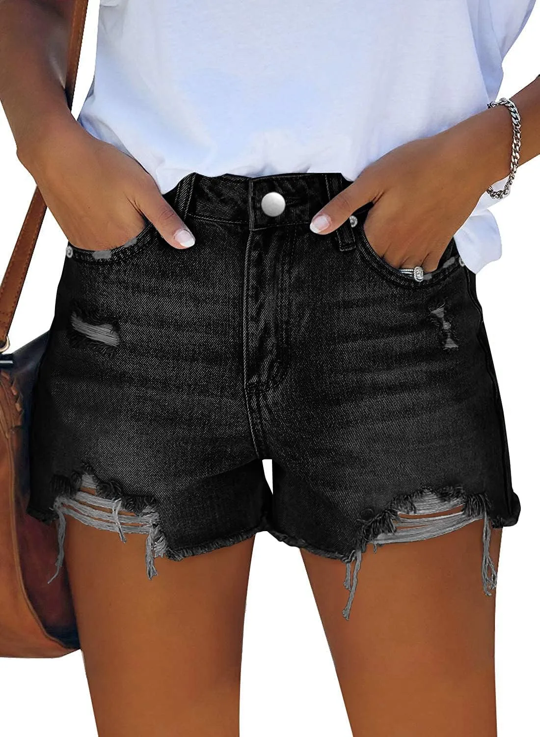 Women High Rise Denim Shorts