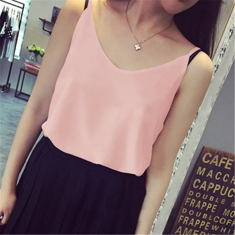 Women's Summer Chiffon Sleeveless Tank Top