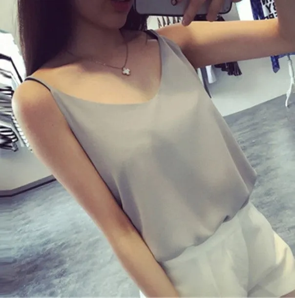Women's Summer Chiffon Sleeveless Tank Top