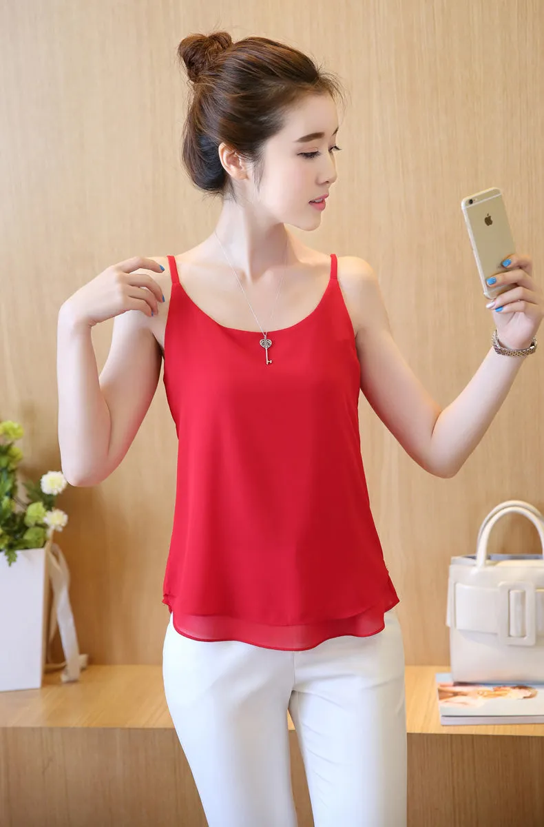 Women's Summer Chiffon Sleeveless Tank Top