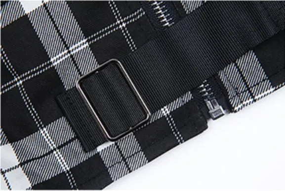 Women's Summer Plaid Off-Shoulder Strapless Cropped Tube Top