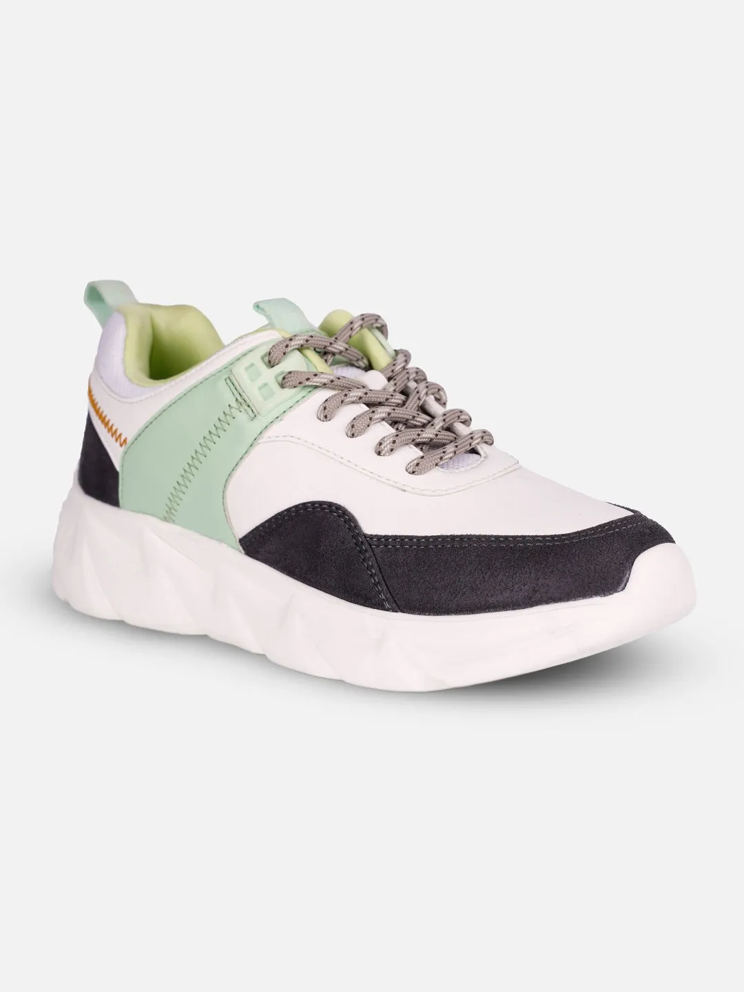 Women's White/Grey All Seasons Wearing Sneakers (IU1005)