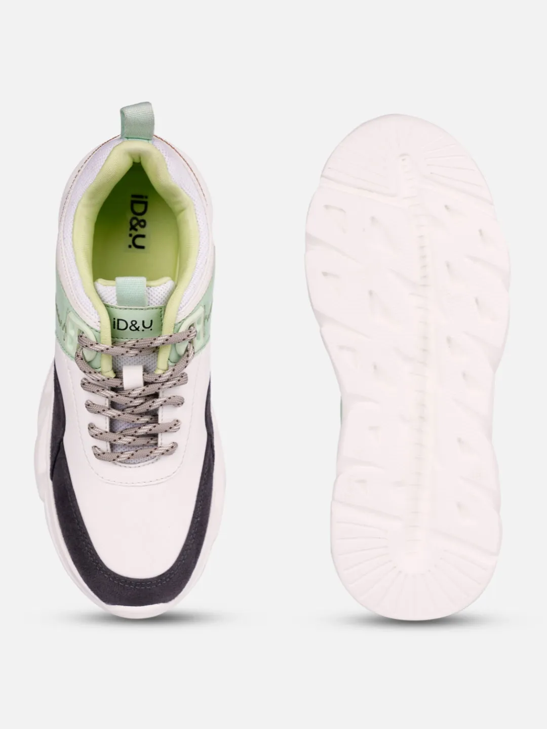 Women's White/Grey All Seasons Wearing Sneakers (IU1005)